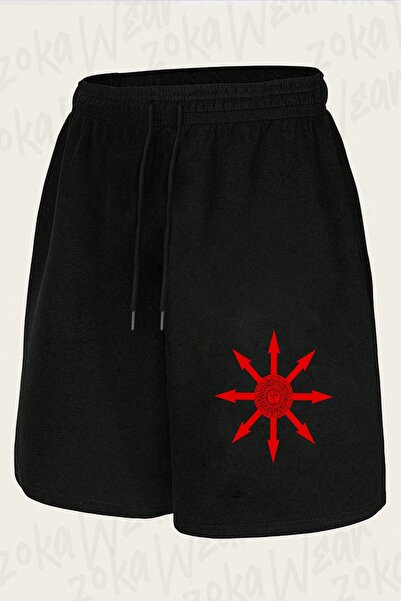 ZOKAWEAR Unisex 8 Pointed Chaos Star Design Printed Shorts