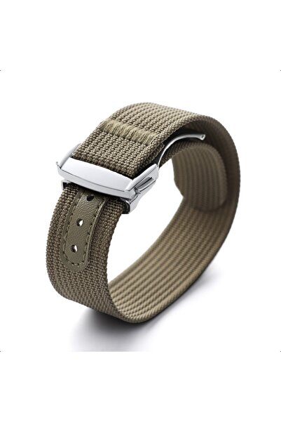 Choice10 Silver Buckle 20mm Green Nylon Canvas Straps Watchband for Tudor for...