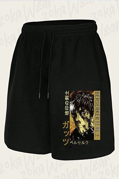 ZOKAWEAR شورت مطبوع بتصميم شخصيات الأنمي من Berserk Guts (أصفر ذهبي) للجنسين