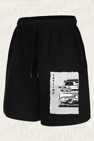 ZOKAWEAR Unisex Nissan Skyline R34 Design Printed Shorts
