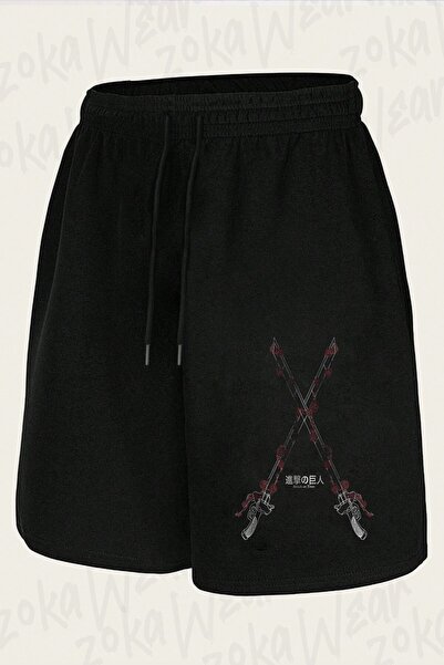 ZOKAWEAR Unisex Aot Rose Sword Design Printed Shorts