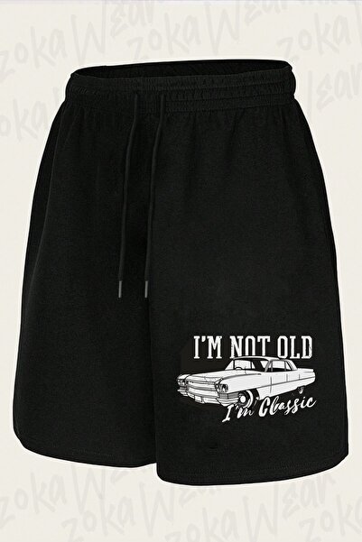 ZOKAWEAR شورت مطبوع بتصميم السيارة الكلاسيكية I Am Not Old للجنسين