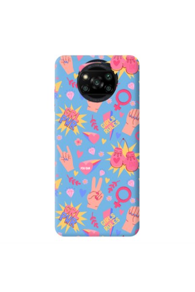 Other Xiaomi Poco X3 /X3 Pro Grl Pwr 2 Blue Colored Silicone TPU Θήκη