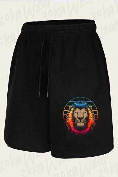 ZOKAWEAR Unisex Colorful Lion Design Printed Shorts