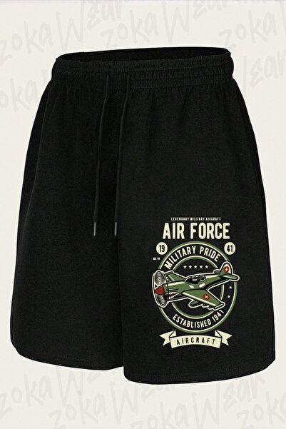 ZOKAWEAR Unisex Airforce, kratke hlače sa printom vojnog avionskog dizajna
