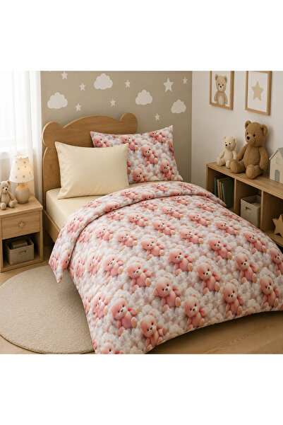 Zeren Home Children's Duvet Cover Set with Teddy Bear, 100% Cotton |   160X22...