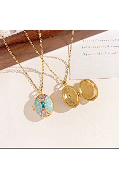 deluxe takı ve giyim Pearlescent Locket Openable Steel Necklace with Box Suit...