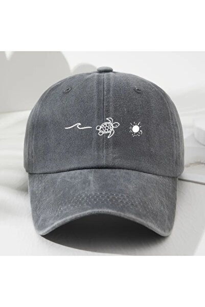 Choice5 Adjustable GRAY Turtle pattern printed baseball cap for daily casual ...