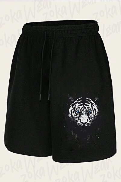 ZOKAWEAR شورت مطبوع بتصميم النمر للجنسين