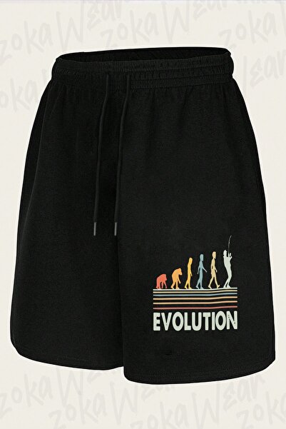 ZOKAWEAR Unisex Fisherman Evolution Design Printed Shorts