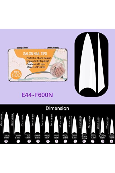 choice2 Box White 600 Pcs Stiletto False Nails Press On Acrylic Nail French H...