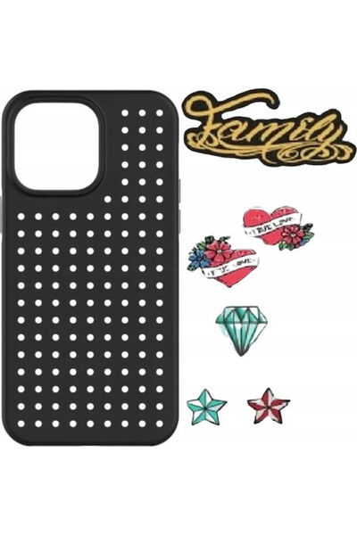 OEM Pinit Dynamic + Kit Husă Tattoo Pin iPhone 14 Pro Max 6.7" Negru Design N...