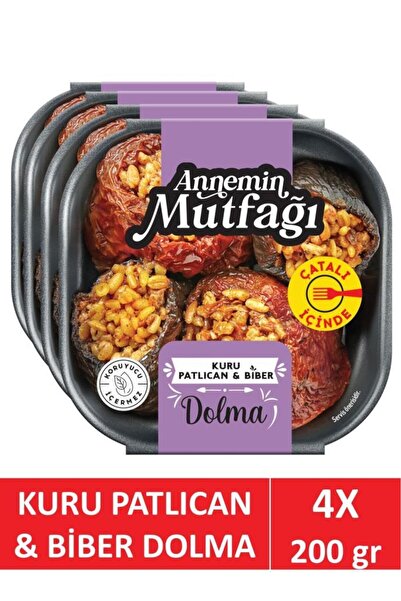 Dardanel Annemin Mutfağı Hazır Yemek Kuru Dolma Patlıcan,Biber 200 gr x 4 Adet