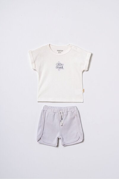 Magu Baby Cotton Gray Prince Printed Shorts Set