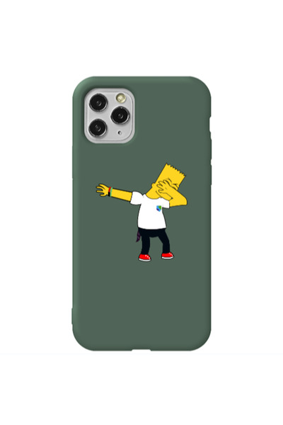 Other Apple iPhone 11 Pro Max Simpsons2 Dark Green Colored Silicone TPU Θήκη