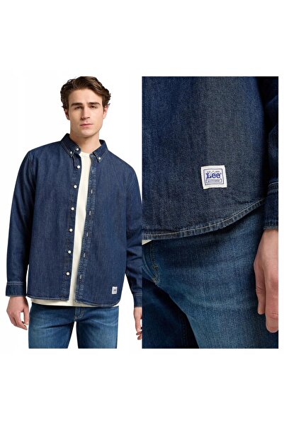 Lee Camasa Barbati, Lee, Button Down, L INTL, Albastru, Regular Fit, Bumbac, ...