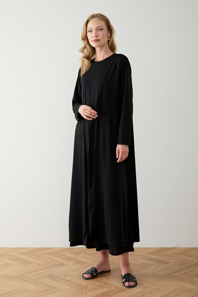 Melike Tatar Elbise Abaya Takım 68-6315