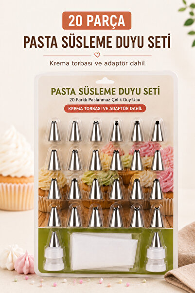 MUMTEDARİK Pasta ve Mum Krema Sıkma Seti 20 Duy Başlıklı Sıkma Poşeti