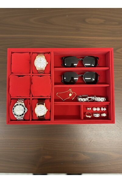 İmpala Kutu Glasses, Watch, Bracelet, Ring, Jewelry Box, Suede Fabric Covered...