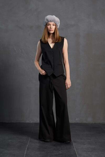 #vdr viadellerose Black Wide Leg Pants 18212