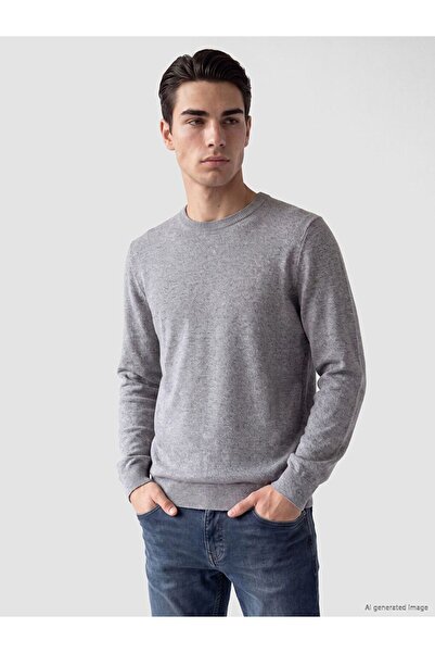LC Waikiki Lcwaikiki Classic Gray Crew Neck Men's Knitwear Sweater