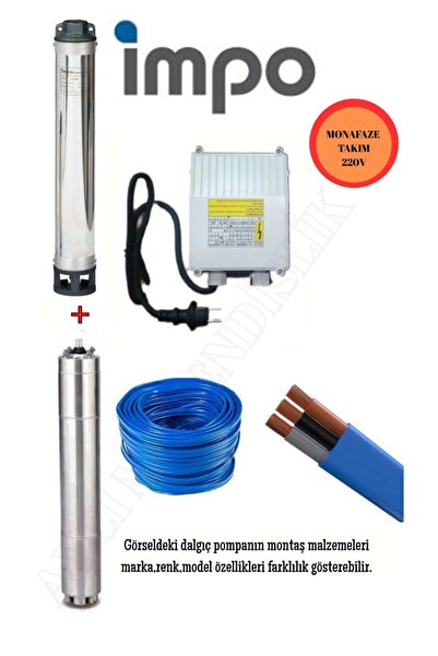 İmpo Sk 404/27 Technoplast Başlıklı Derin Kuyu 3 Hp Monofaze Motorlu 30 mt Ka...
