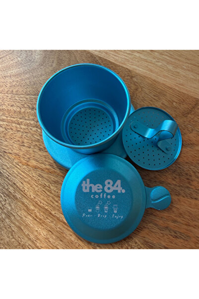the84.coffee Vietnamese Phin Filter (LIGHT BLUE) I Anodized Aluminum Traditio...
