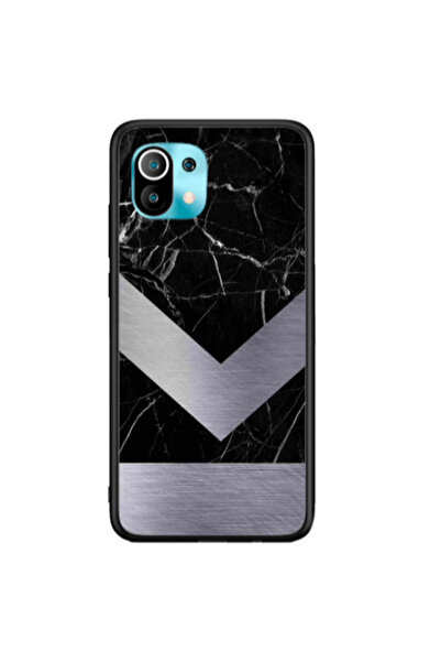 Other Xiaomi Mi 11 Marble Arrow Down Black Glossy Θήκη