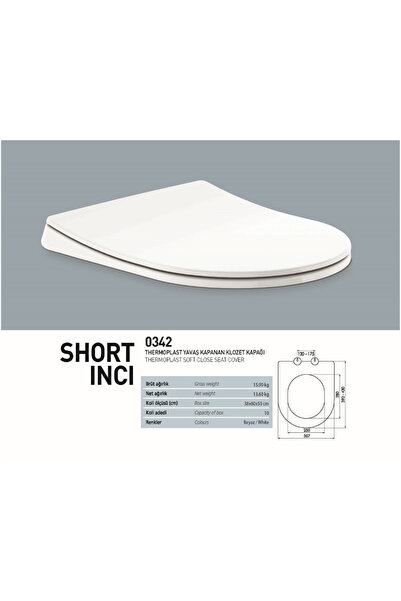NKP SHORT İNCİ THERMOPLAST YAVAŞ KAPANAN KLOZET KAPAĞI