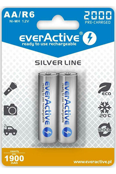 everActive Silver Line Επαναφορτιζόμενη Μπαταρία AA Ni-MH 2000mAh 1.2V 2 τεμάχια