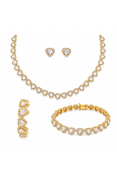 ElectraStore Set Bijuterii Tennis Gold Arianna Grande