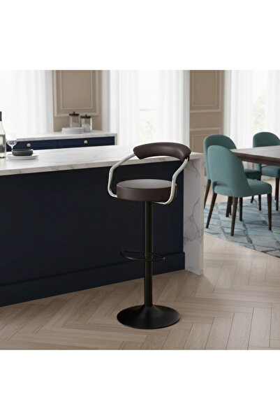 Al Hadaya Mall Modern and Elegant Design Counter Chair - Brown - 118X35X35 cm