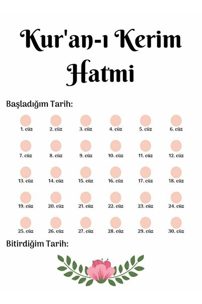 Rana İkra Art Γράφημα Παρακολούθησης Χατίμ (A3) (Επικαλυμμένο με PVC)