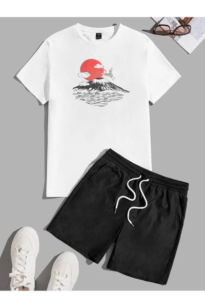 ship master Summer Collection New Arrival T-Shirt & Shorts Set Printed Patter...