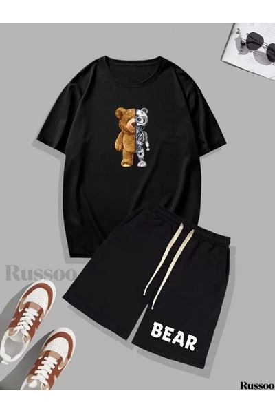 ship master Summer Collection New Arrival T-Shirt & Shorts Set Printed Patter...