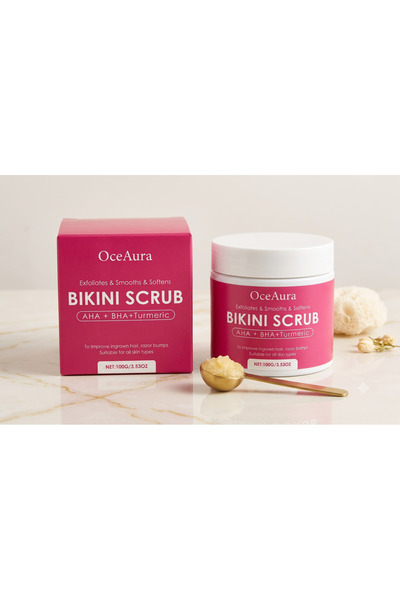 OceAura Bikini Scrub for Ingrown Hair and Razor Bumps with AHA + BHA + Turmer...