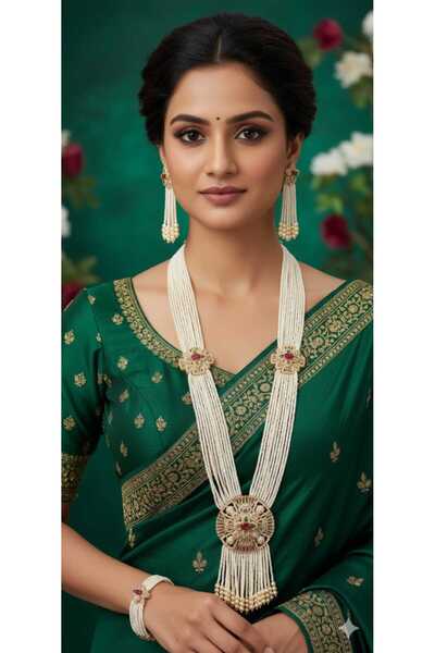 Generic Multi-Layered Emerald Green Pearl Necklace - Unforgettable Beauty