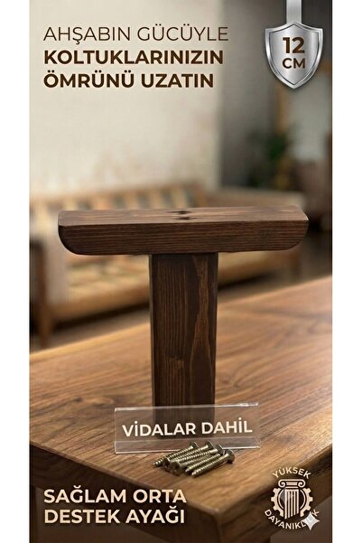 LEGORA WOOD DESIGN 12 Cm Destek Ayağı Koyu Ceviz 1. Sınıf Gürgen Ağacı Mobily...