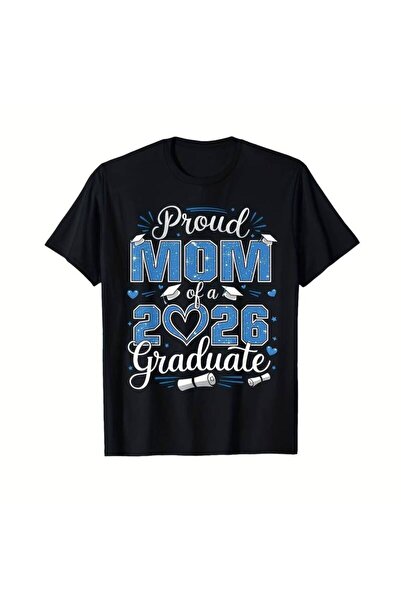 STITCHLY Black Graphic Tee Celebrating Class of 2026 Graduate, Featuring a Bl...
