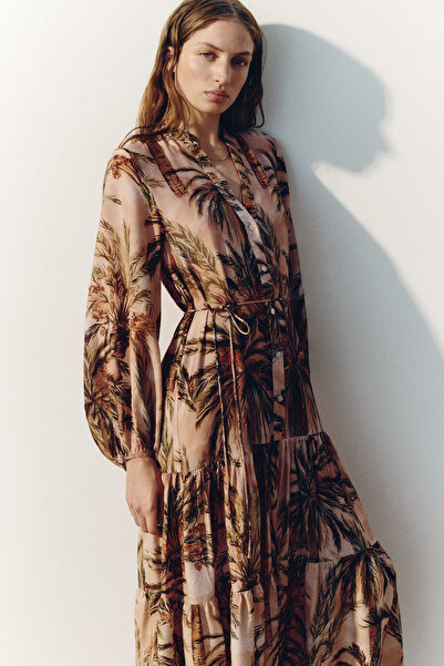 H&M Baskılı ve Katlı Elbise