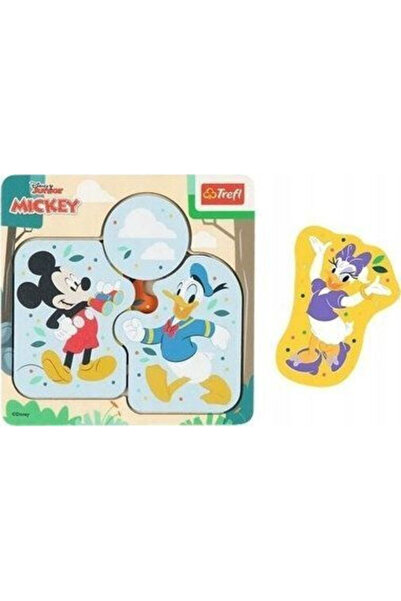 Trefl Puzzle din lemn pentru copii Mickey Mouse și prietenii lui, 6 piese