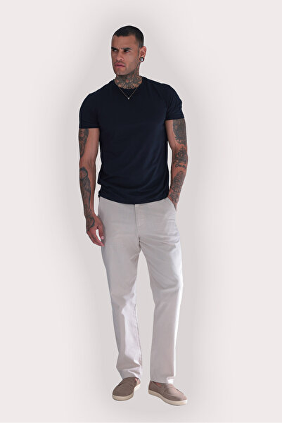 MYRAB DENİM Men's Linen Trousers – Comfortable Fit with Elastic Waist, Summer...
