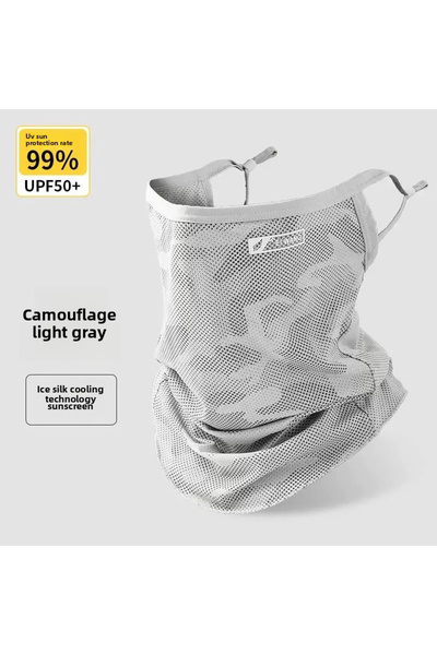 Choice1 Light Grey Cycling Mask Anti-UV Sunscreen Face Cover Breathable Ice S...