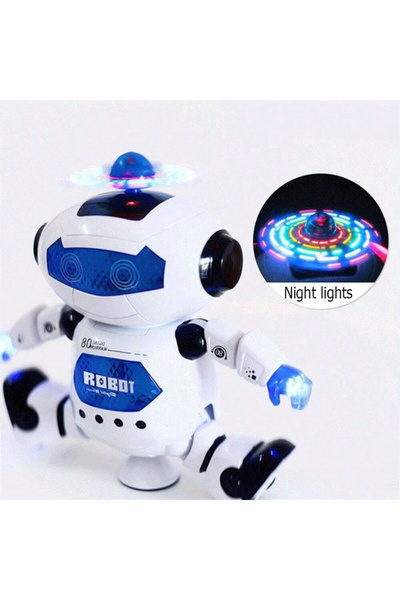 Choice WHITE Intelligent dancing robot toy with 360 ° rotation and light effe...