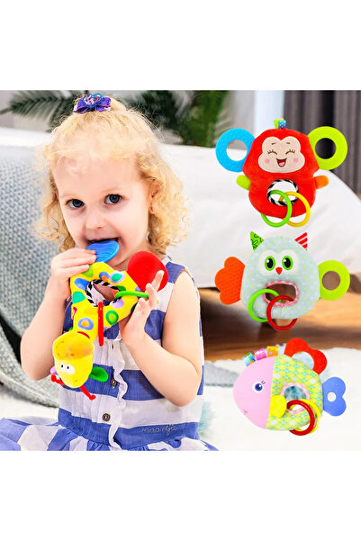 Choice giraffe Soft Animal Hanging Handbells Rattles Plush Infant Baby Develo...