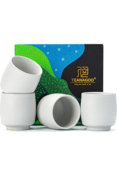 OEM Căni Ceramice pentru Ceai Set de 4 Bucăți Alb Capacitate 165 ml