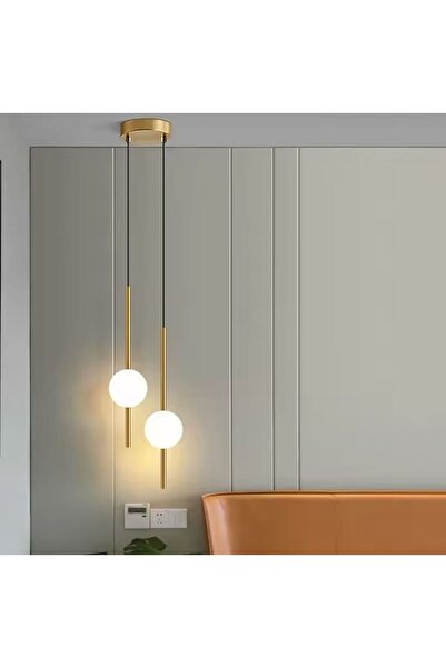 CASA LEGGERA Modern Gold 2'li Sarkıt Avize Cam Küreli LED