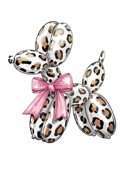 MegaSticker Leopard Patterned Balloon Dog Sticker for Car, Motorcycle, Helmet...
