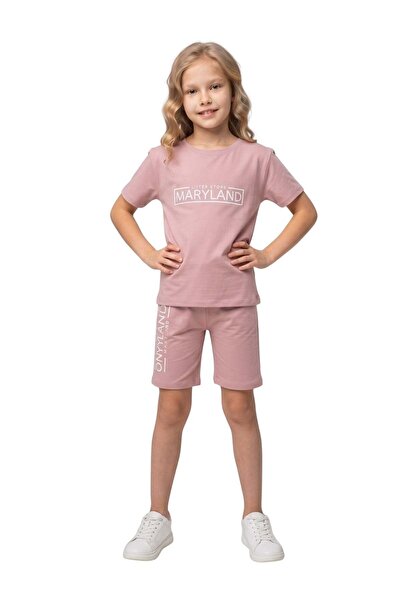NEWKİDS Children's Girls' Suit Glkrs Capri Pants Maryland Printed Comfortable...