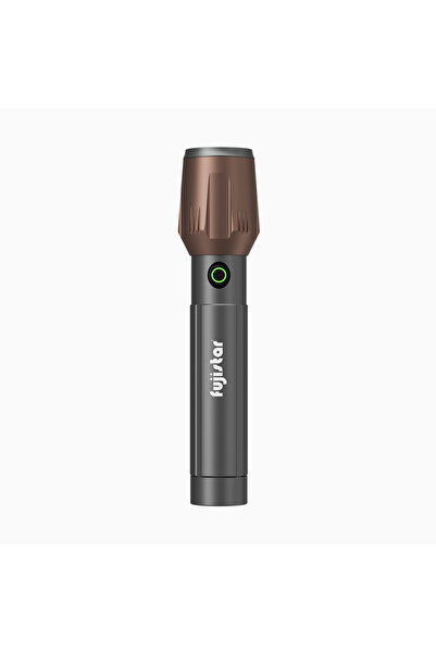fujistar مصباح يدوي قابل للتكبير بقوة 15 واط مع ليزر أبيض LED - موديل FSFL716...
